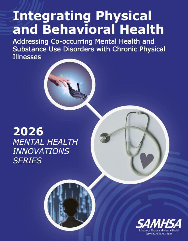 Dark blue image cover for Integrating Physical and Behavioral Health