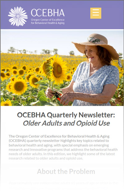 screenshot from a quarterly OCEBHA e-newsletter